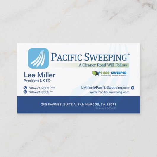 太平洋の掃除 名刺 (裏面)