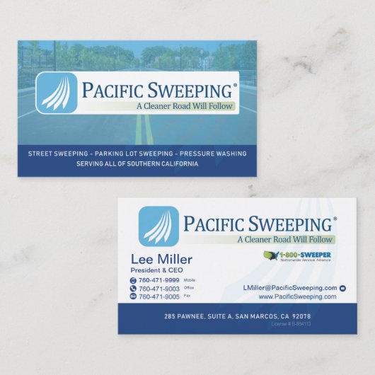 太平洋の掃除-携帯電話 名刺 (正面/裏面)