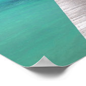 太平洋の桟橋でボート ポスター (角)