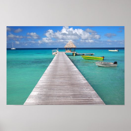 太平洋の桟橋でボート ポスター (正面)