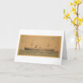 太平洋の汽船サクラメント(1607A) カード (黄色い花)