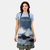 太平洋の海 エプロン (着用した状態)