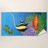 太平洋の珊瑚礁のビーチタオル ビーチタオル (正面)