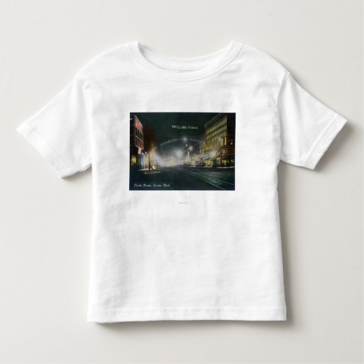 太平洋の道の夜の眺め トドラーTシャツ (正面)
