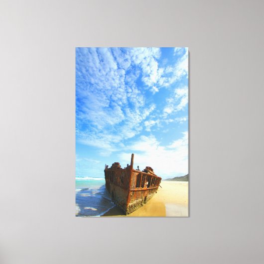 太平洋の難破船32x48 キャンバスプリント (正面)