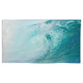 太平洋の青い波の破損 枕カバー (正面左)