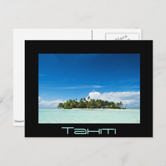 太平洋の黒いタヒチの葉書の砂漠の島 ポストカード (正面/裏面)