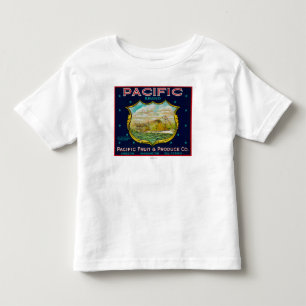 太平洋のAppleの木枠のラベル トドラーTシャツ