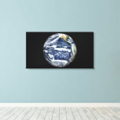 太平洋を中心とした全地球の眺め キャンバスプリント (インサイチュ (ウッドフロア))