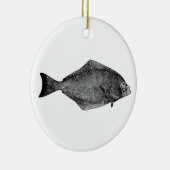 太平洋オヒョウのロゴ セラミックオーナメント (右)