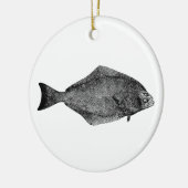 太平洋オヒョウのロゴ セラミックオーナメント (左)