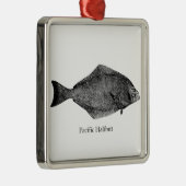 太平洋オヒョウのロゴ メタルオーナメント (右)
