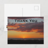 太平洋オレンジ色の夕日感謝カード ポストカード (正面/裏面)