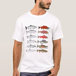 太平洋サケ – 海と産卵期 Tシャツ