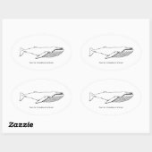 太平洋ザトウクジラ 楕円形シール (シート)