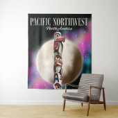 太平洋ノースウエストTotemポール旅行のポスターTシャツ タペストリー (インサイチュ)