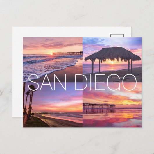 太平洋ビーチウィンダンシー海サンセットサンディエゴ ポストカード (正面/裏面)