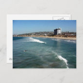 太平洋ビーチウェーブサーファーズサンドサンディエゴ海 ポストカード (正面/裏面)