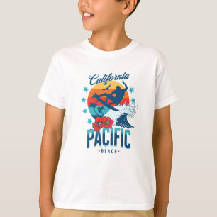 太平洋ビーチカリフォルニアサーフィン Tシャツ