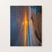 太平洋上空の夕日海 ジグソーパズル (縦)