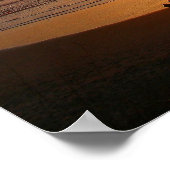 太平洋上空の夕日海 ポスター (角)