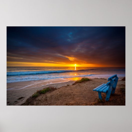 太平洋上空の夕日海 ポスター (正面)