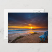 太平洋上空の夕日海 ポストカード (正面/裏面)