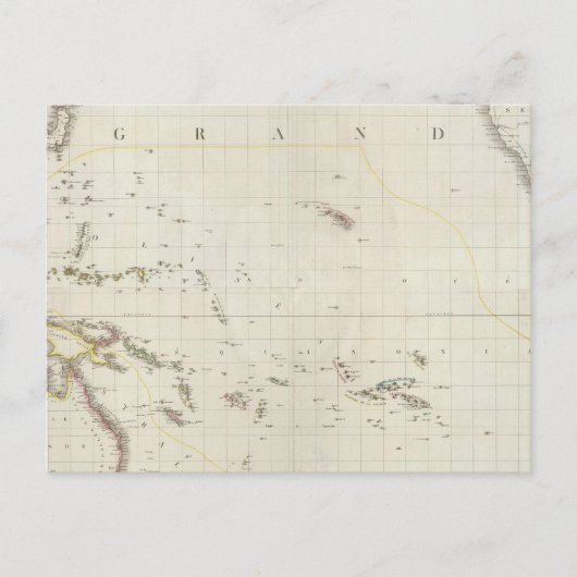 太平洋北アメリカの地図 ポストカード (正面)