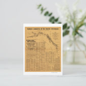 太平洋北西地図サーモン運河 ポストカード (スタンド正面)