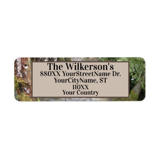 太平洋北西部の森林を流れる ラベル (正面)