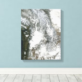 太平洋北西部の霧と雪 キャンバスプリント (インサイチュ (ウッドフロア))