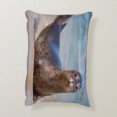 太平洋岸に沿ったビーチ上のシール アクセントクッション (裏面(縦))