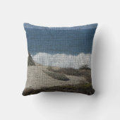太平洋岸の風景の写真ビーチ波モザイク クッション (裏面)