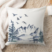 太平洋岸北西部ロッキー山脈と鹿 クッション (ブランケット)