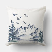 太平洋岸北西部ロッキー山脈と鹿 クッション (正面)