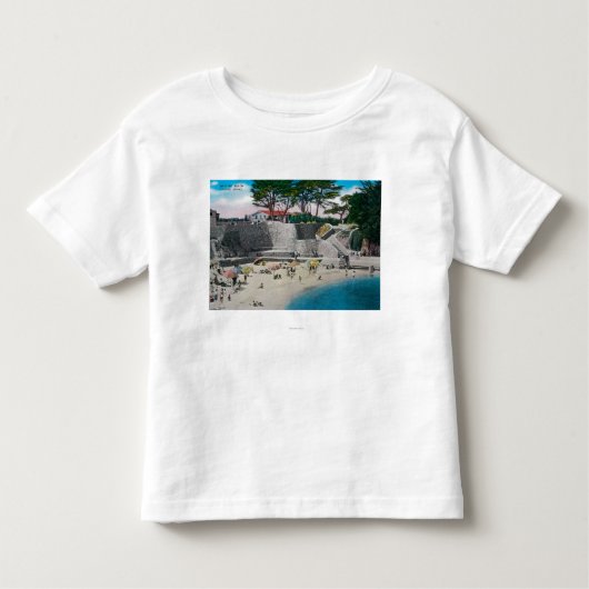 太平洋果樹園の浸るビーチ トドラーTシャツ (正面)