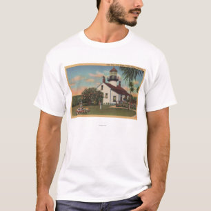 太平洋果樹園、カリフォルニア-ポイントPinosの灯台の眺め Tシャツ