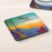 太平洋横断アートワーク懸命プラスチックコースター コースター (左側)