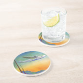 太平洋横断旅行アートワーク砂岩コースター コースター (側面)