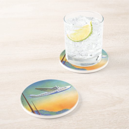 太平洋横断旅行アートワーク砂岩コースター コースター (側面)