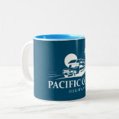 太平洋沿岸ハイウェイのレクリエーショナルビークル ツートーンマグカップ (正面左)