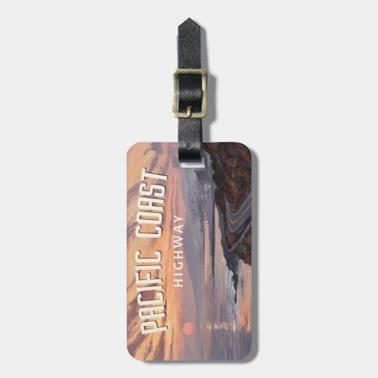 太平洋沿岸ハイウェイの夕陽 ラゲッジタグ (正面縦)