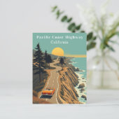 太平洋沿岸高速道路カリフォルニアヴィンテージ沿岸 ポストカード (スタンド正面)