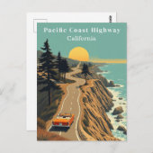 太平洋沿岸高速道路カリフォルニアヴィンテージ沿岸 ポストカード (正面/裏面)