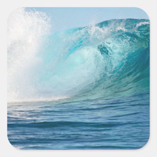 太平洋海のビッグウェーブ壊しステッカー スクエアシール (正面)