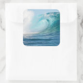 太平洋海のビッグウェーブ壊しステッカー スクエアシール (バッグ)