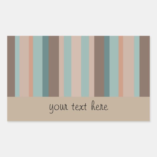 太平洋海ストライプ 長方形シール (正面)