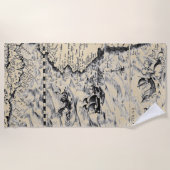 太平洋海世界地図モンスター ビーチタオル (正面)