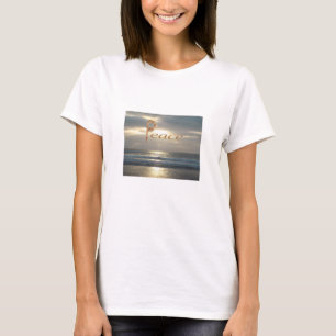 太平洋海写真夕べスカイセッティングサンピース Tシャツ
