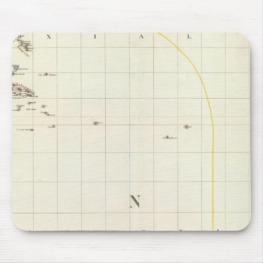 太平洋海彫刻地図 マウスパッド (正面)